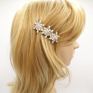 veryshine.com Barrettes & Clips glass rhinestone embellished snow flower hair barrette women hair accessory