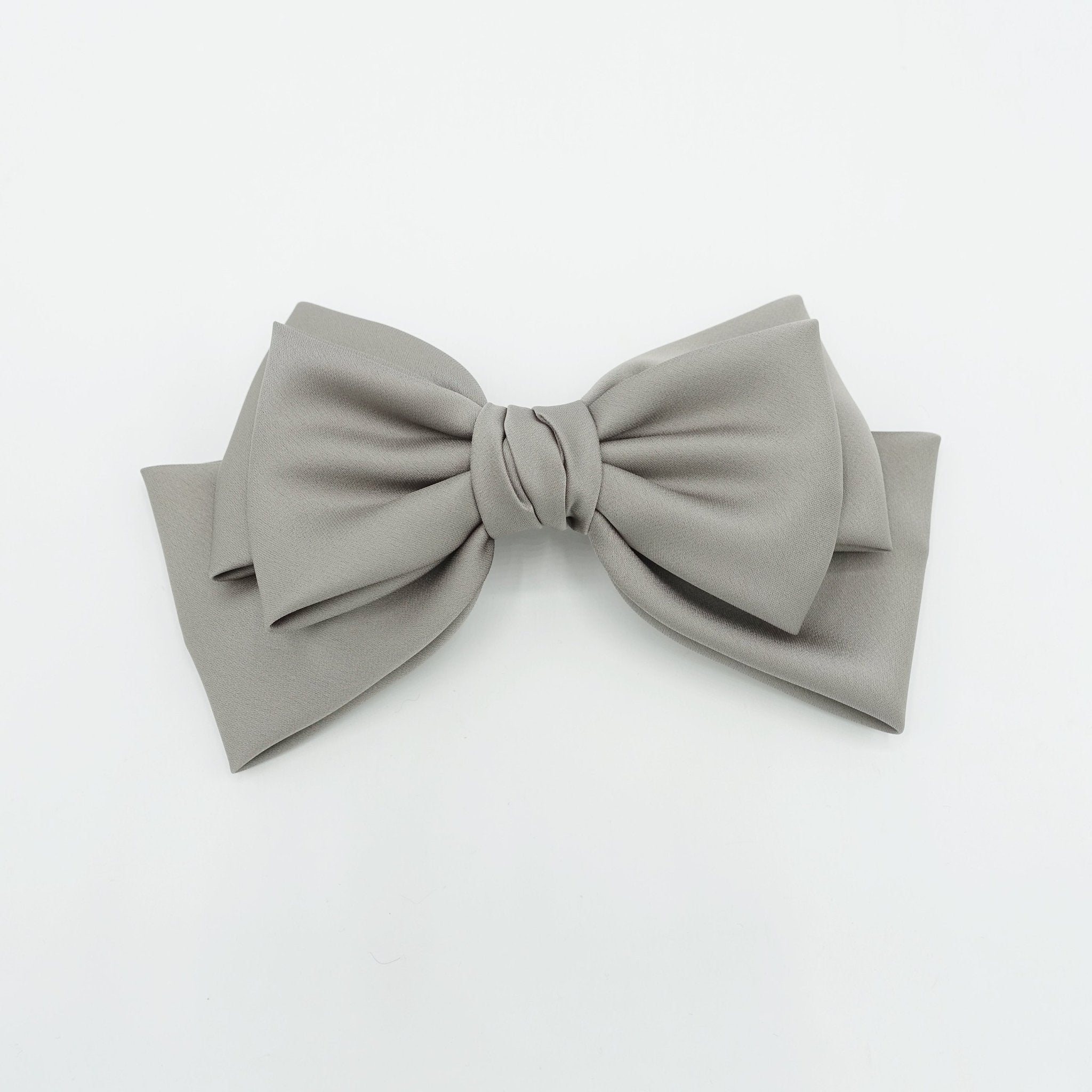 veryshine.com Barrettes & Clips Gray triple satin hair bow moderate style hair accessory for women