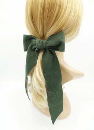 veryshine.com Barrettes & Clips Green long tail woolen hair bow stylish accessory for women