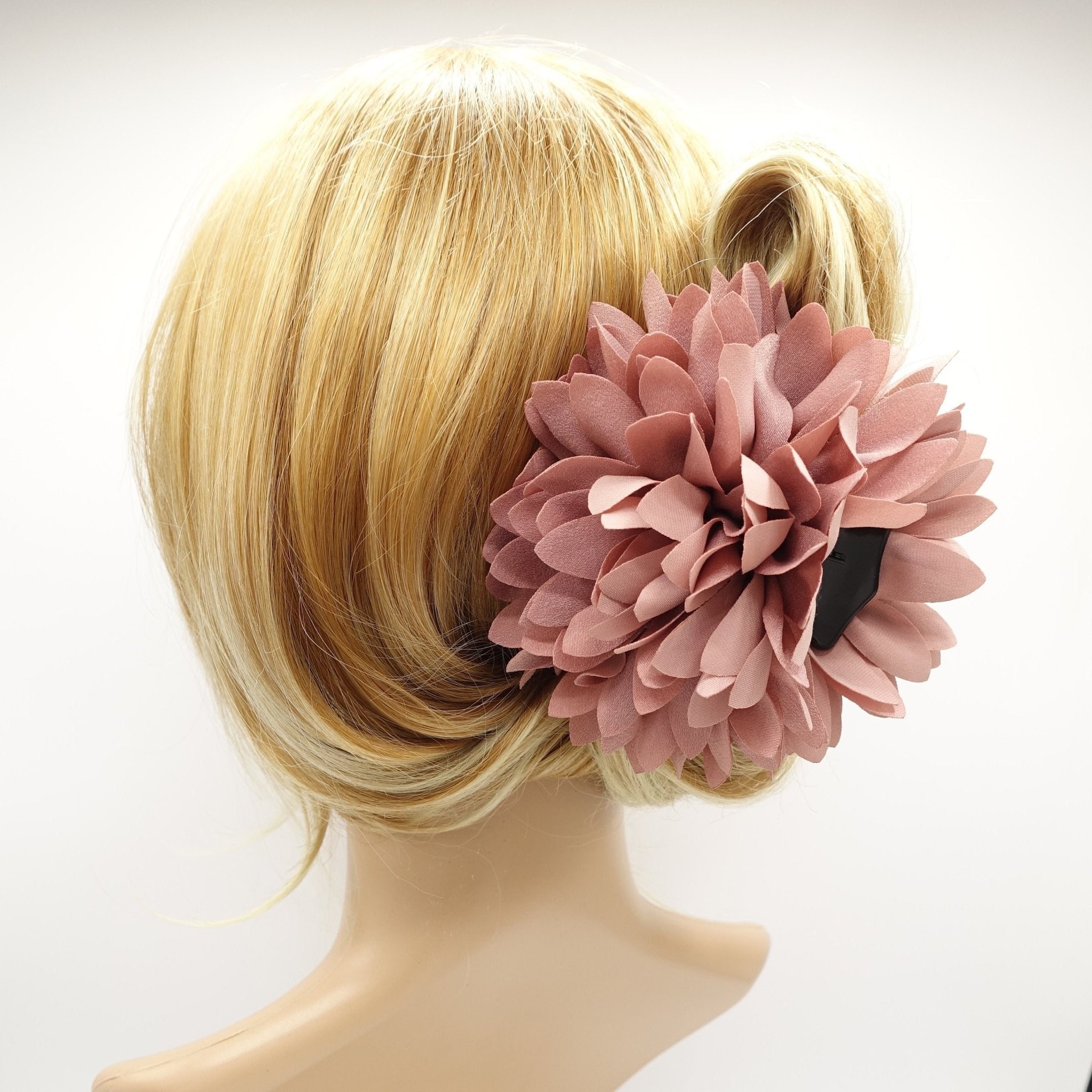 veryshine.com Barrettes & Clips Mauve pink big chrysanthemum flower hair claw clip  Women Hair Accessory