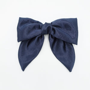 veryshine.com Barrettes & Clips Navy big satin hair bow pointed tail glossy hair accessory for women