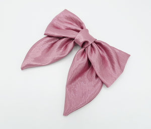 veryshine.com Barrettes & Clips Pink big satin hair bow pointed tail glossy hair accessory for women