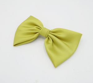 veryshine.com Barrettes & Clips Yellow green glossy basic satin hair bow women hair accessory