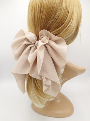 veryshine.com Beige big pleated tail hair bow feminine hair accessory for women
