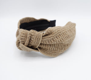 veryshine.com Beige knit top knot headband
