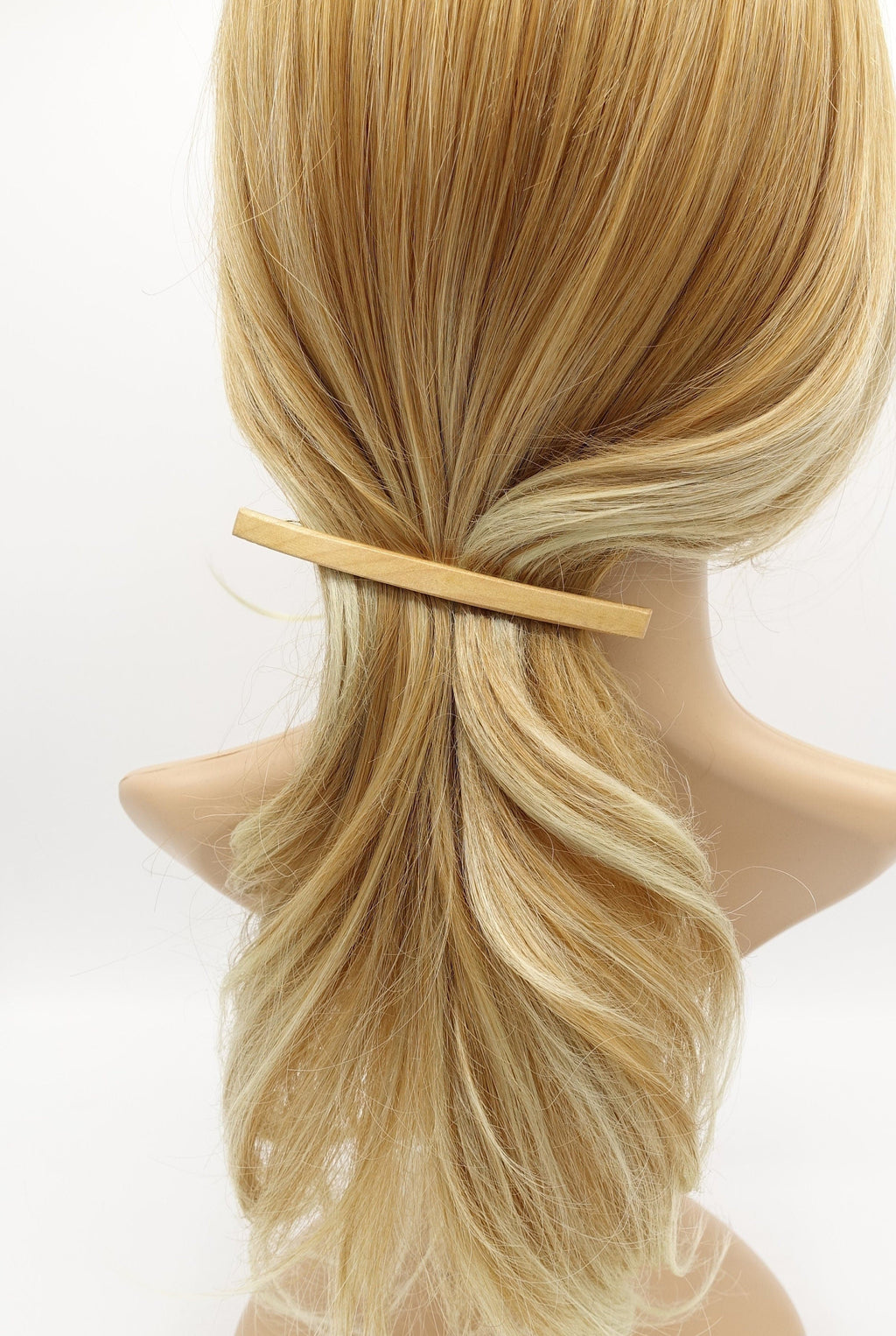 veryshine.com Beige wood hair barrette thin hair accessory for women