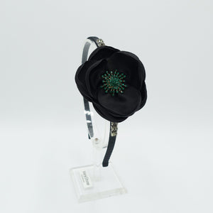veryshine.com Black bling flower headband rhinestone embellished hairband party hairband dress hair accessory for women