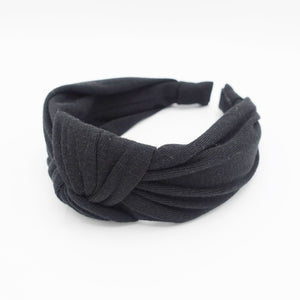 veryshine.com Black casual cotton top knot headband basic hairband for women