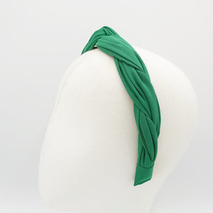veryshine.com Black chiffon cross 2 strand round braid headband for women