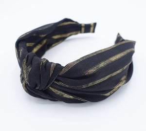 veryshine.com Black golden stripe knotted headband