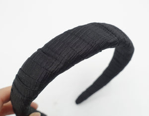 veryshine.com Black padded headband corrugated fabric wrap hairband pleated women hair accessory