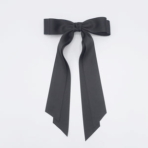 veryshine.com Black satin long tail hair bow for women