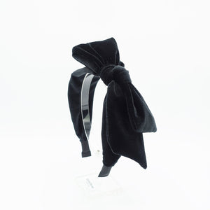 veryshine.com Black velvet bow knotted headband basic Fall Winter hairband for women
