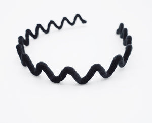 veryshine.com Black zigzag velvet wrap wire headband