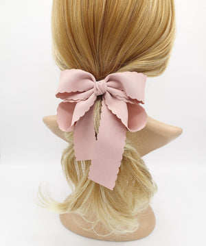 veryshine.com Blush pink chiffon wave half tail hair bow for women