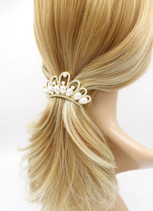 tiara pearl hair barrette 