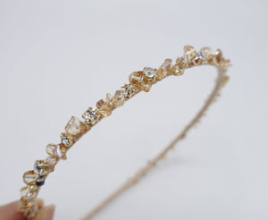 veryshine.com Bridal acc. Champagne crystal beads rhinestone headband, thin crystal headband, occasion headbands for women airband for women