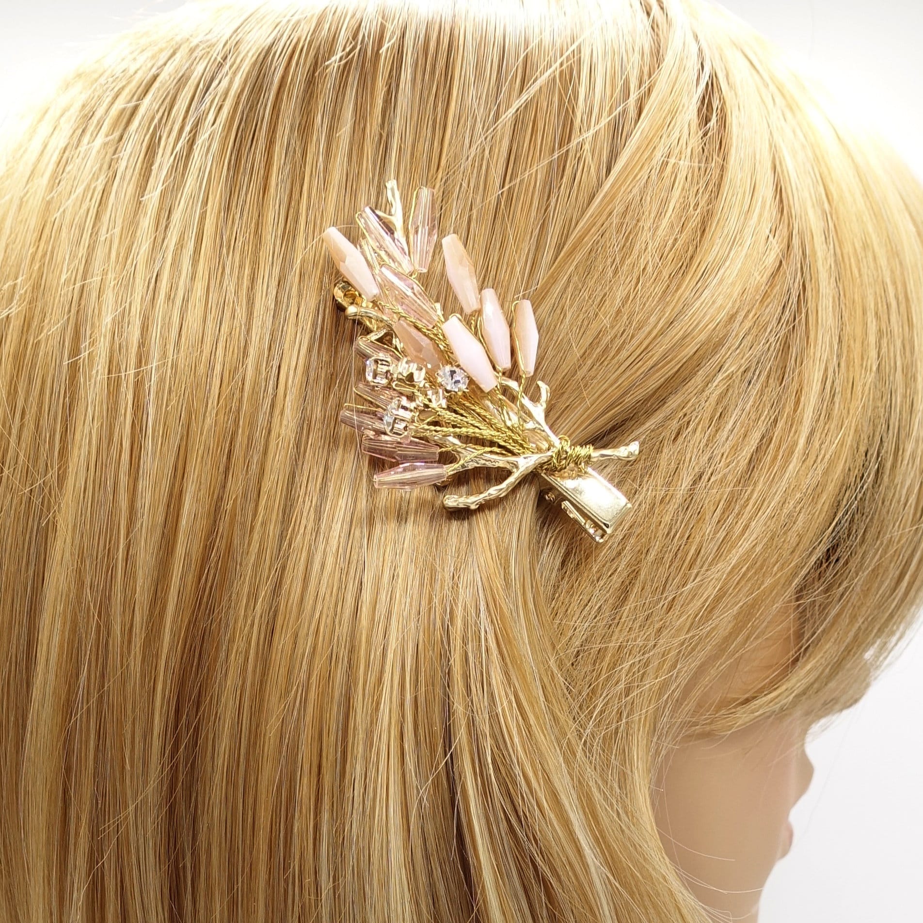 veryshine.com Bridal acc. crystal beads hair clip, bridal hair clip, hair jewelry for women