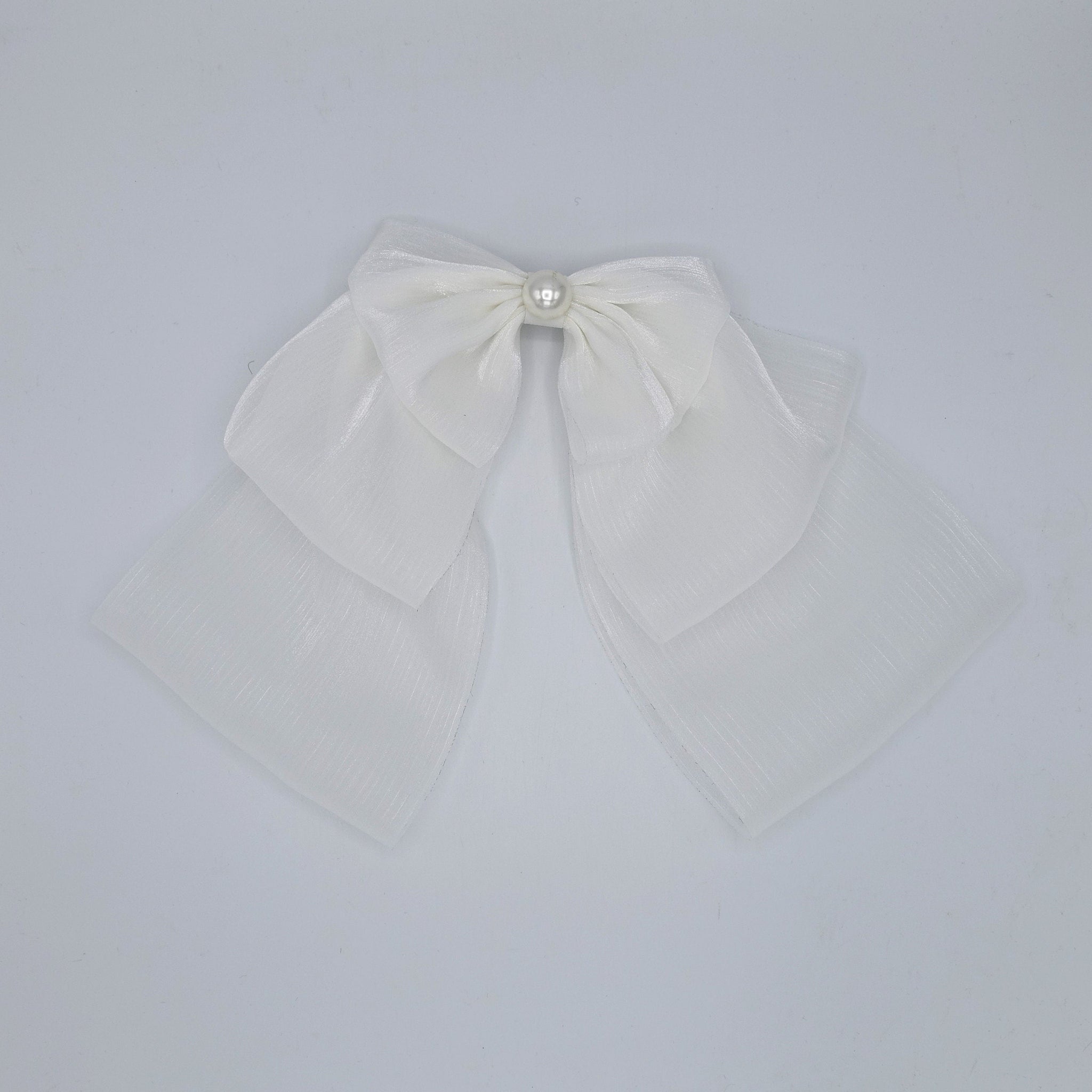 veryshine.com Bridal acc. double layered organza hair bow large hair accessory for women