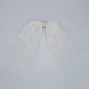 veryshine.com Bridal acc. double layered organza hair bow large hair accessory for women