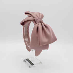 veryshine.com Bridal acc. Dusty pink side satin bow headband layered hair bow hairband for women bridal bow headband