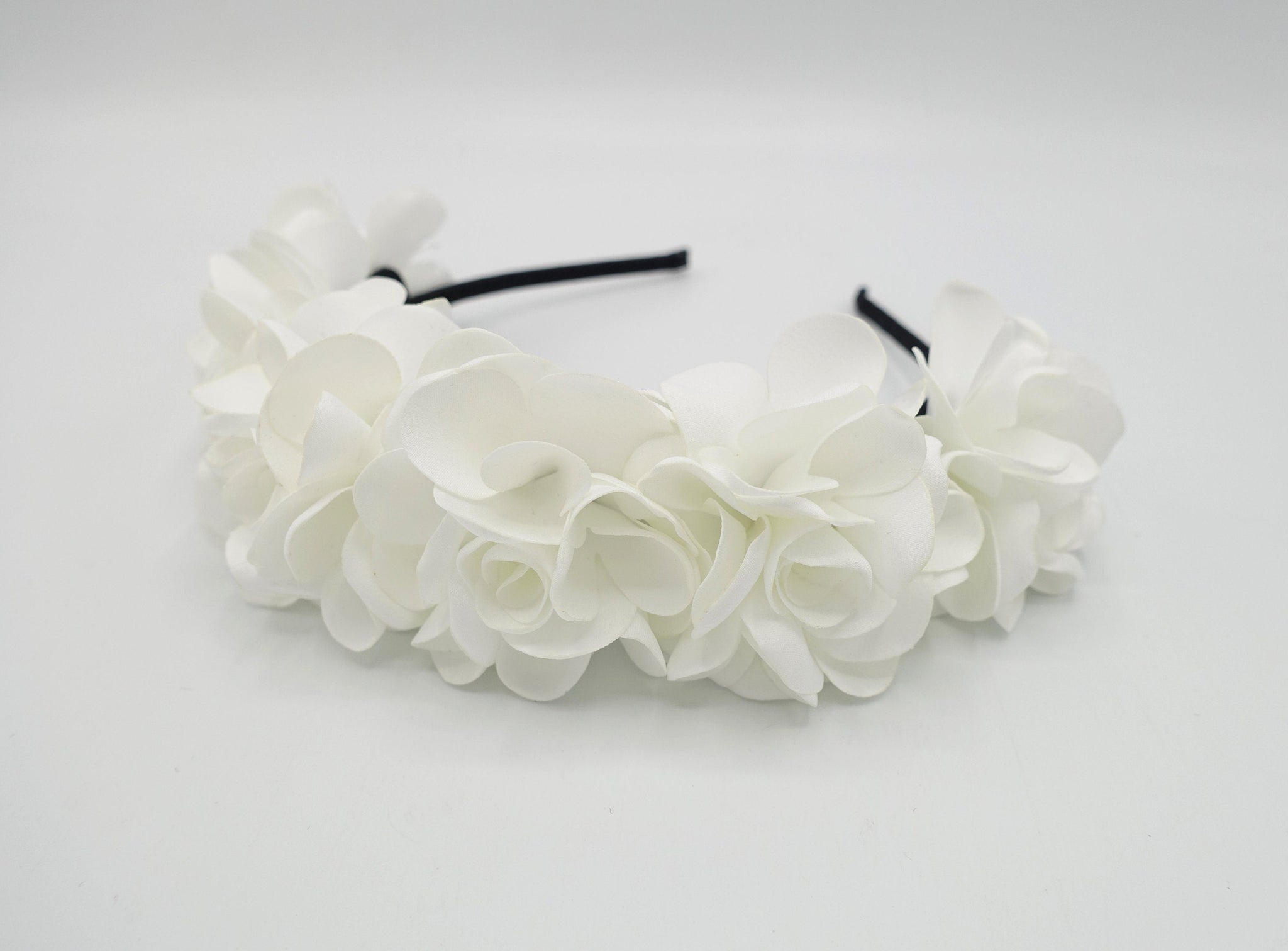 veryshine.com Bridal acc. floral headband handmade wild rose flower embellished floral headband