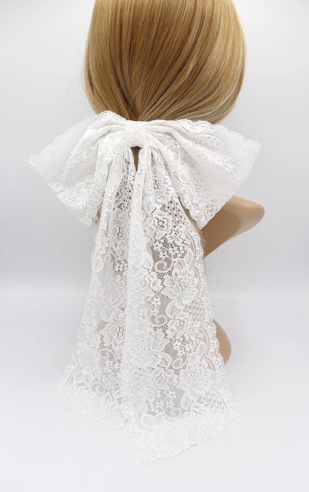veryshine.com Bridal acc. floral lace hair bow wedding hair bow for women