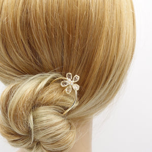 veryshine.com Bridal acc. Gold flower steel hair fork, 3 prong fork, butterfly hair fork, flower hair fork