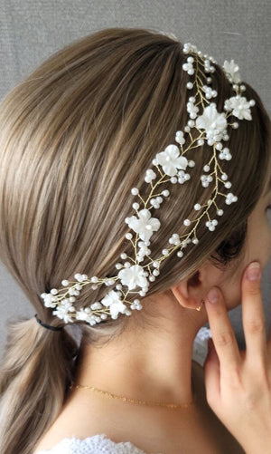 veryshine.com Bridal acc. pearl bridal hair vine clip headband for wedding