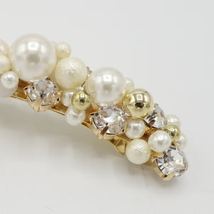 veryshine.com Bridal acc. pearl rhinestone beaded hair barrette ornament embellished french barrette women  hair accessory