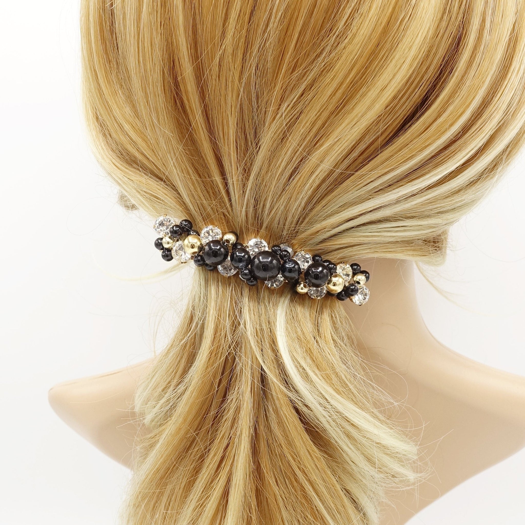 veryshine.com Bridal acc. pearl rhinestone beaded hair barrette ornament embellished french barrette women  hair accessory