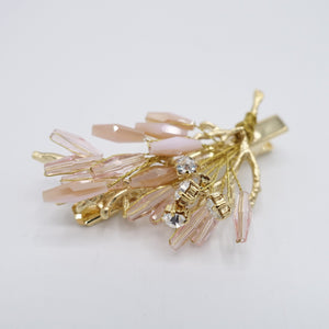 veryshine.com Bridal acc. Pink crystal beads hair clip, bridal hair clip, hair jewelry for women