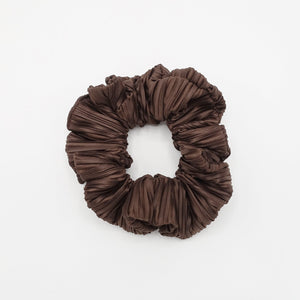 veryshine.com Brown solid pleated scrunchies hair elastic women scrunchy accessories for women