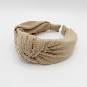 veryshine.com Camel beige casual cotton top knot headband basic hairband for women