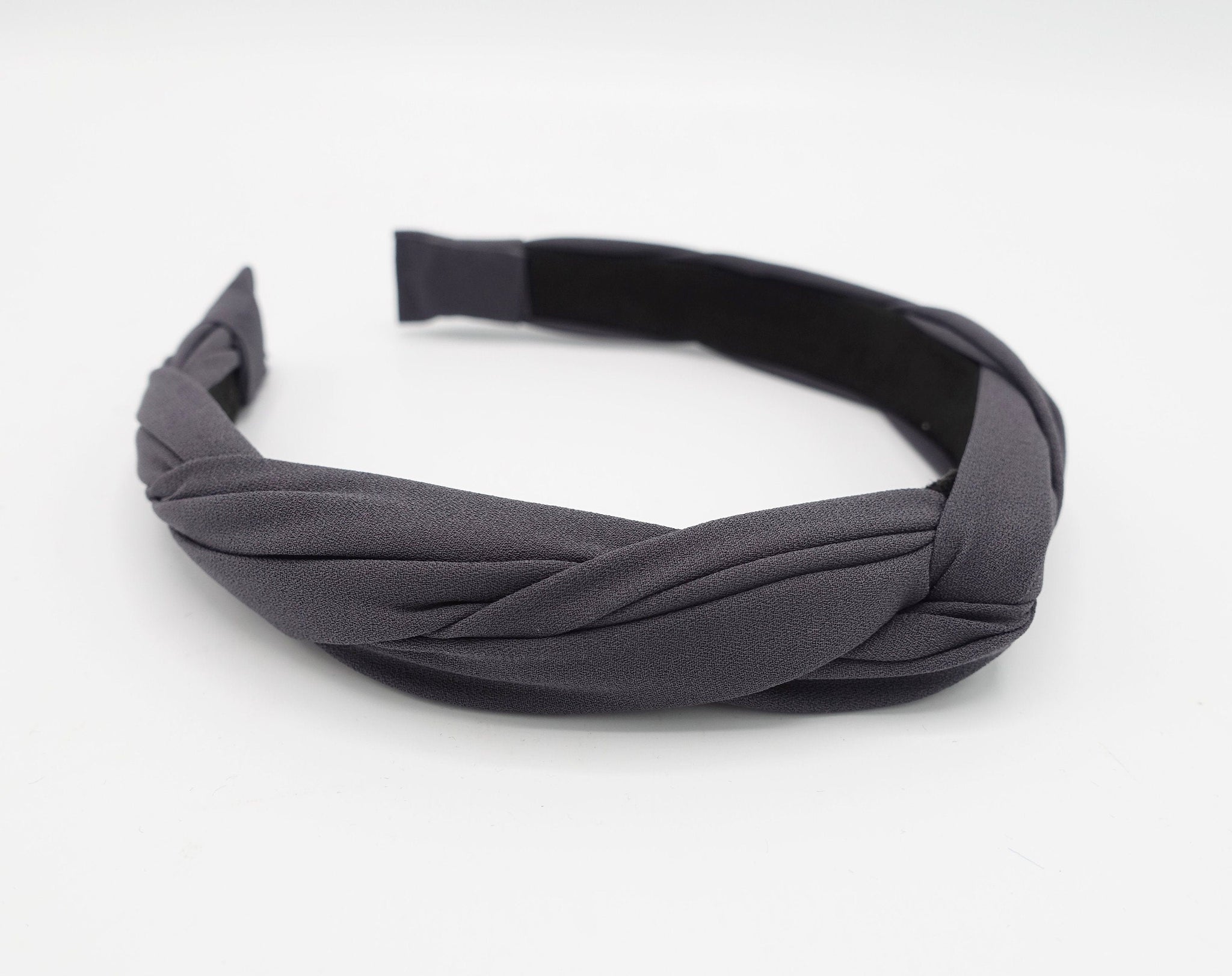 veryshine.com chiffon cross 2 strand round braid headband for women