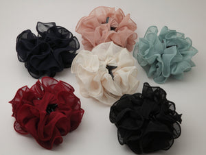 veryshine.com chiffon ruffle wave hair claw solid color wave flower hair jaw clamp