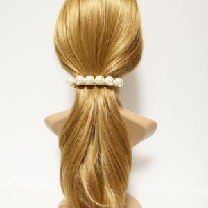 veryshine.com claw/banana/barrette 3.93 inches Pearl beaded french hair barrette women hair accessory