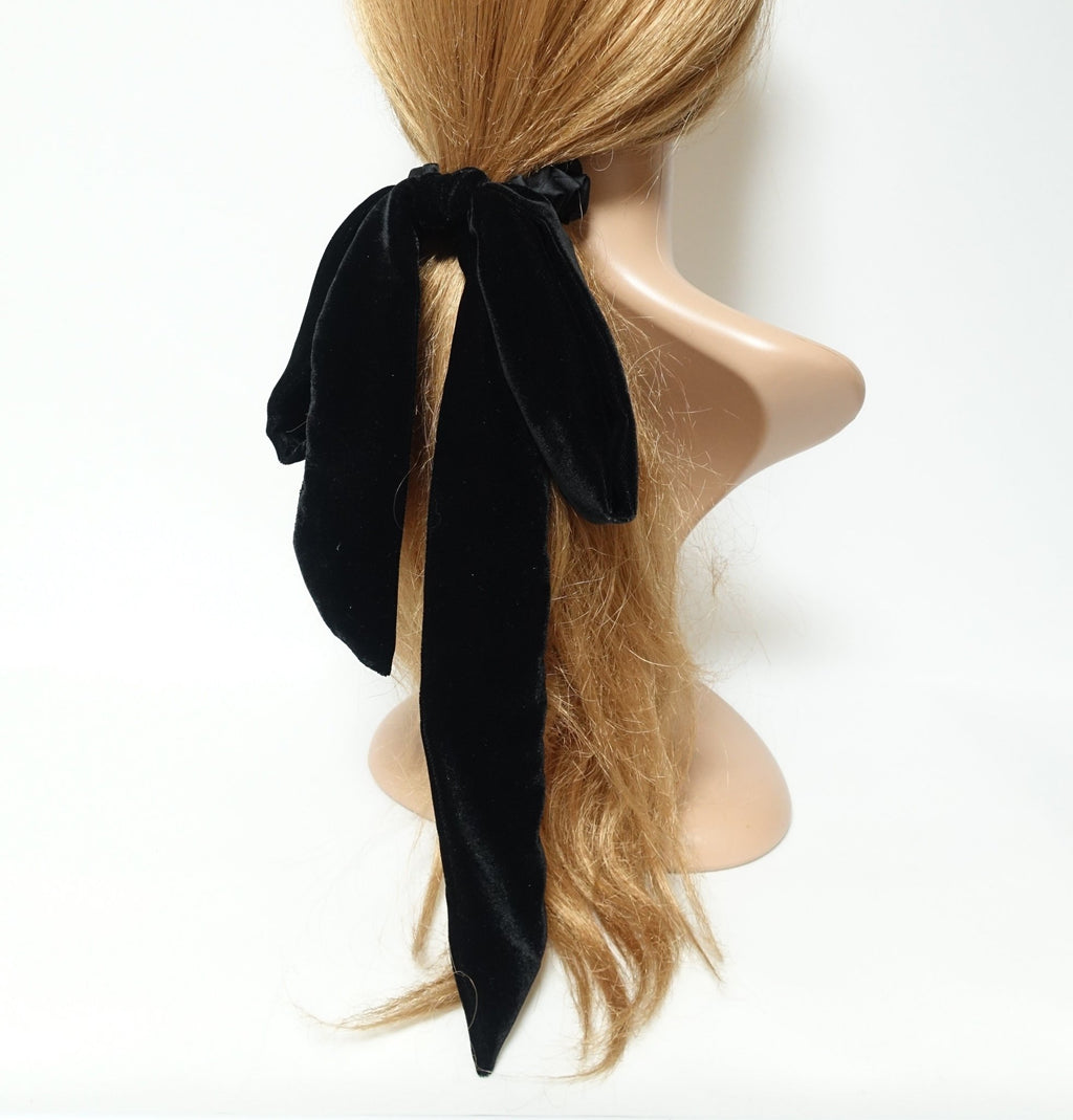 HINZIC 3Pcs Velvet Hair Bows Black Ribbons Elastic Velvet Scrunchies Hair  Ponytail Holder Christmas Thanksgiving Valentines Birthday Accessories for