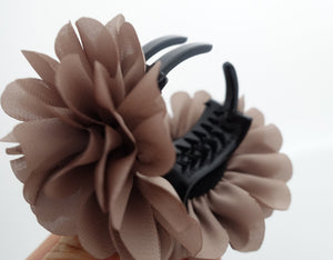 veryshine.com claw/banana/barrette Beige Handmade Mini Dahlia Flower 3 Prong Hair Jaw Claw Clip