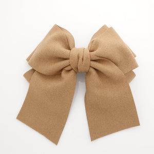 veryshine.com claw/banana/barrette Beige woolen layered bow V style tail hair bow french barrette for women