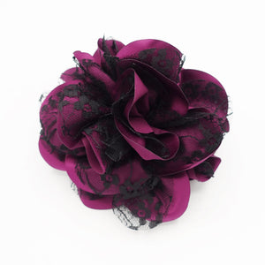 veryshine.com claw/banana/barrette Big lace layered petal flower hair jaw claw sexy dream flower hair claw clip for women