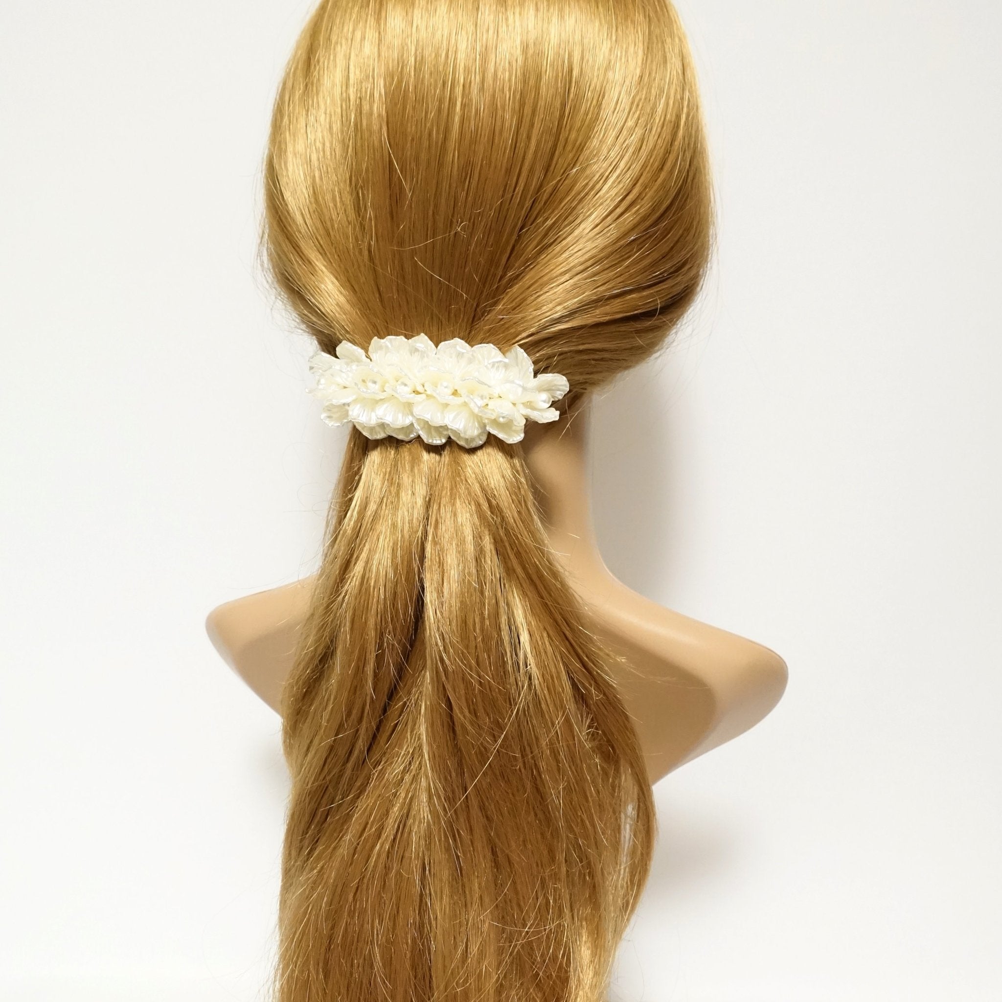 veryshine.com claw/banana/barrette Big Pearl in the shell decorated french hair barrette women hair accessories