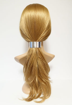 veryshine.com claw/banana/barrette Big Silver Brass Metal Curve Cuff Ponytail Hair Barrette Clip