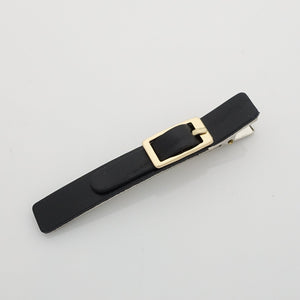 veryshine.com claw/banana/barrette Black cow leather hair clip buckle decorated 2 prong hair clip for women