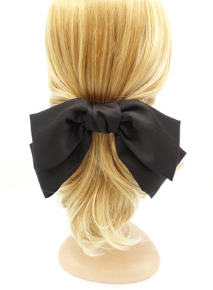 veryshine.com claw/banana/barrette Black giant satin hair bow droopy stylish women hair accessory