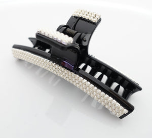 veryshine.com claw/banana/barrette Black Pearl Pave Setting Decorated Hair Jaw Claw Clip Women Hair Clamp