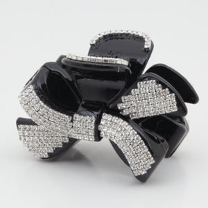 veryshine.com claw/banana/barrette Black Ribbon Bow Style Dazzling Cubic Hair Jaw Claw Clamp