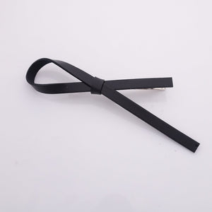 veryshine.com claw/banana/barrette Black simple leather ribbon hair clip stylish women hair accessory
