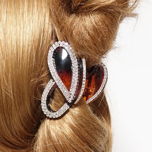 veryshine.com claw/banana/barrette Brown rhinestone decorated minimal butterfly hair claw hair accessory women clip
