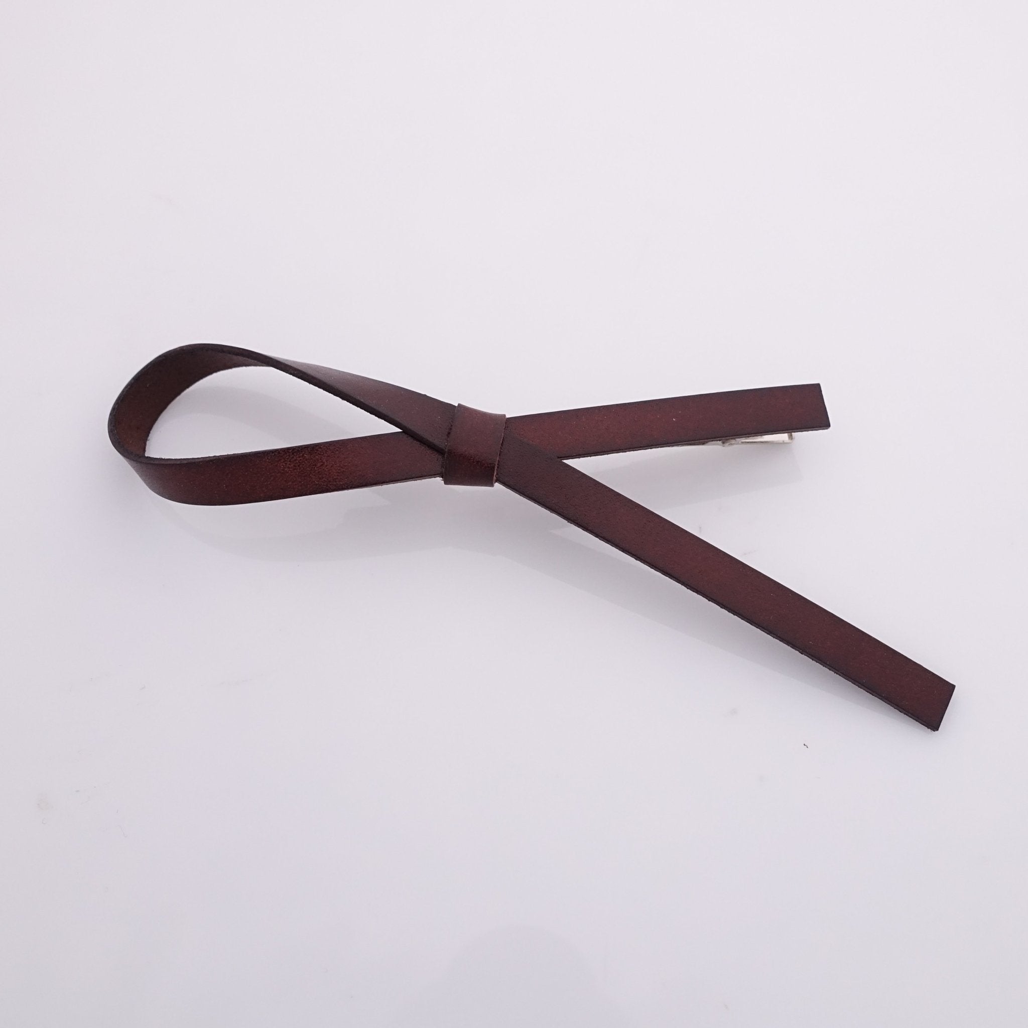 leather ribbon hair clip 